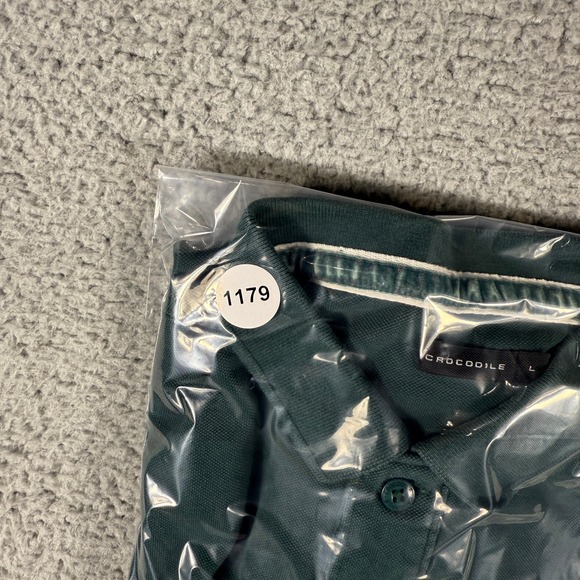 Crocodile Polo Shirt Men's Size Large Slim Fit Green Short Sleeve - Picture 8 of 8